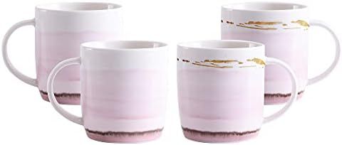 Bico Watercolor Marble Gold Lilac Purple Porcelain Mugs, Set of 4, for Coffee, Tea, Drinks, Micro... | Amazon (US)