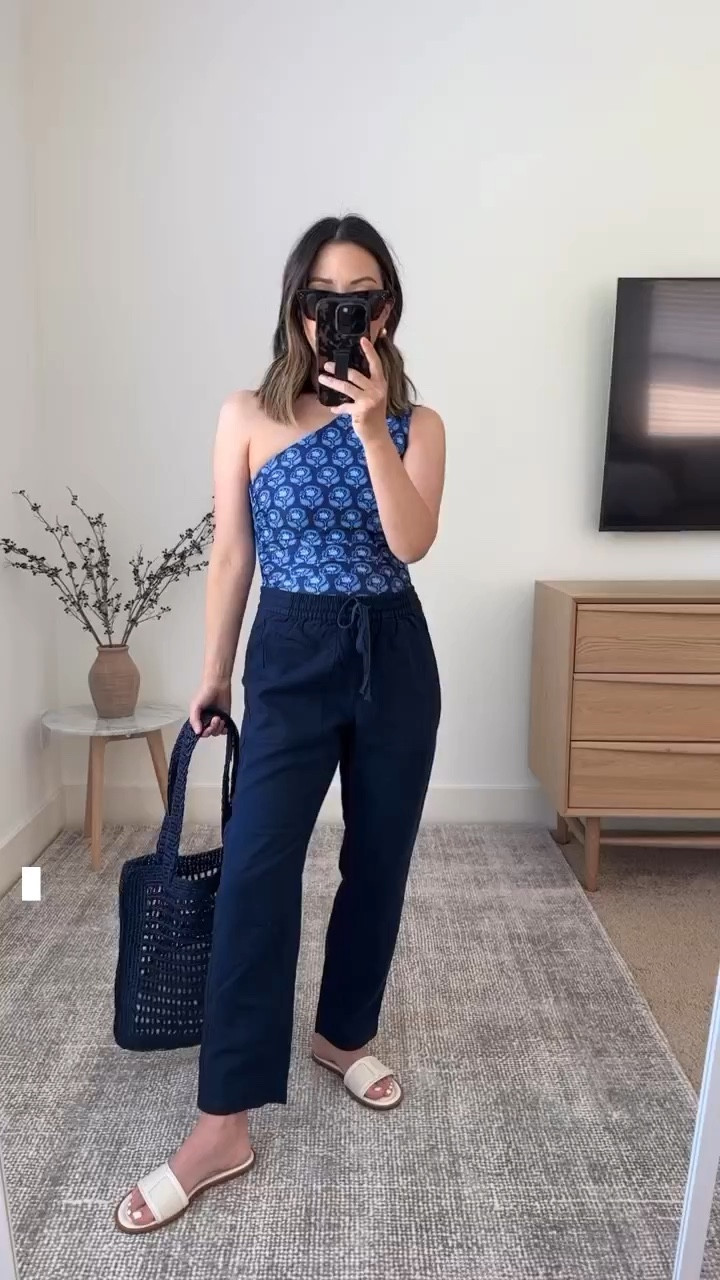 J.Crew ruched one piece. Super comfy and flattering. Paired with linen pants. These are great for petites. A little short in the cropped length so may want to get the regular length. Check the inseams on website. 

J.Crew ruched one piece 0
J.Crew linen pants petite xs
J.Crew sandals 5
J.Crew tote 
YSL sunglasses 

Sandals, summer outfit, swim, coverup, petite swim

#LTKshoecrush #LTKitbag #LTKswim