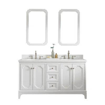 Queen 60" Double Bathroom Vanity Set with Mirror | Wayfair North America