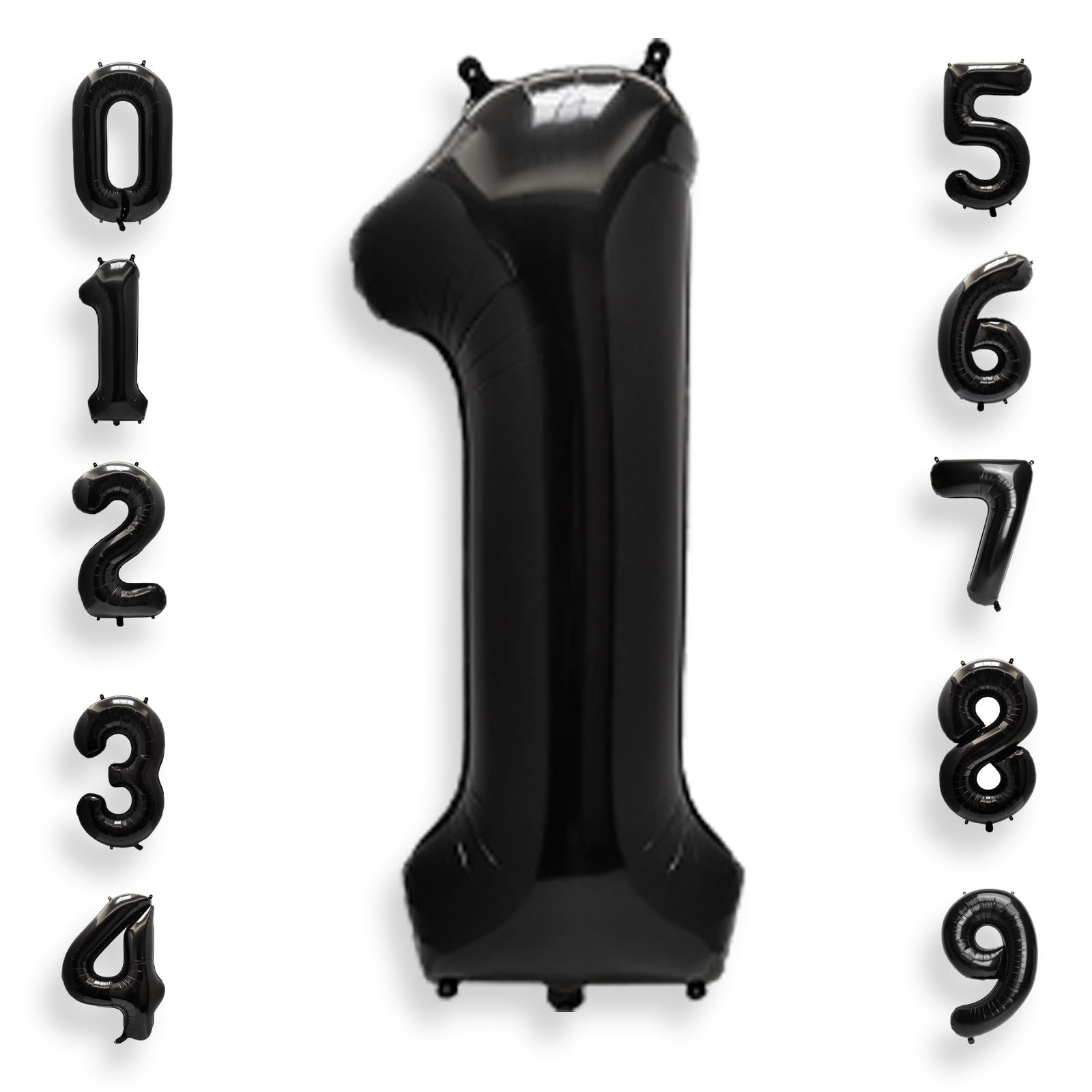 AULE 40 Inch Big Black 1 Balloon Number Large Foil Helium Number Balloons 0-9 Jumbo Giant Happy 1... | Amazon (US)