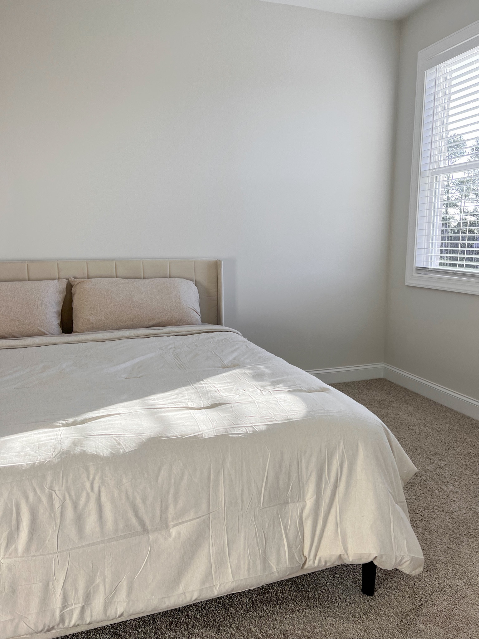 Peaceful space equals peaceful mind. So grateful for this place of rest! #minimalbedroom #bedroom #kingbed #neutralspace #thisminimalhouse 

#LTKSaleAlert #LTKFamily #LTKHome