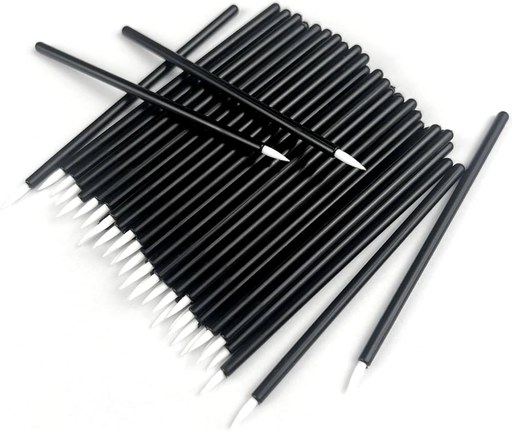 100PCS Black Disposable Eyeliner Brushes, Cosmetic Eye Wands for Eyeliners, Lip Liners, Eye Makeu... | Amazon (US)