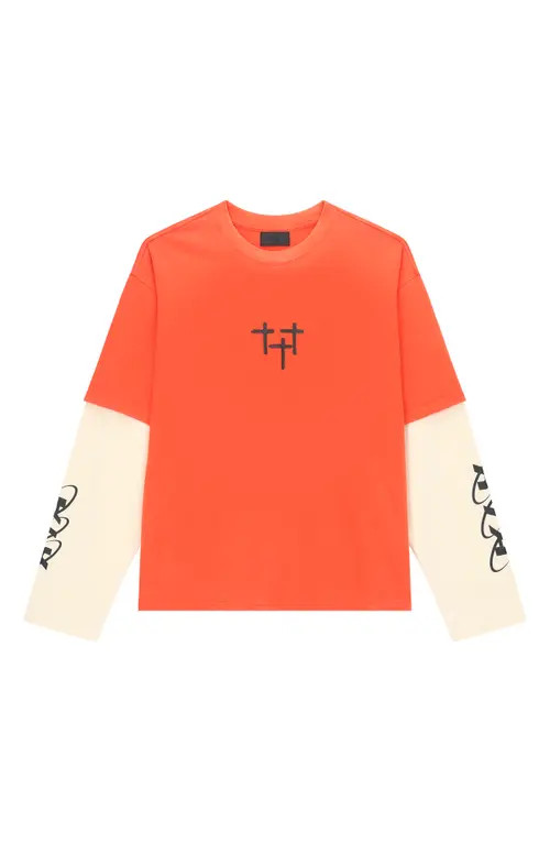 RtA Loris Double Layer Logo Graphic T-Shirt in Orange Planetary at Nordstrom, Size Small | Nordstrom