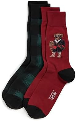 POLO RALPH LAUREN Men's Holiday Bear Socks 2 Pack | Amazon (US)