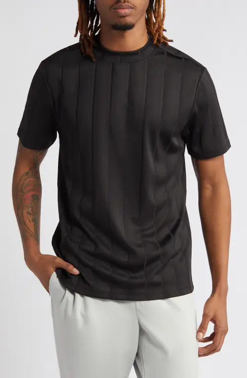 Open Edit Texture Stripe T-Shirt in Black at Nordstrom, Size Xx-Large | Nordstrom