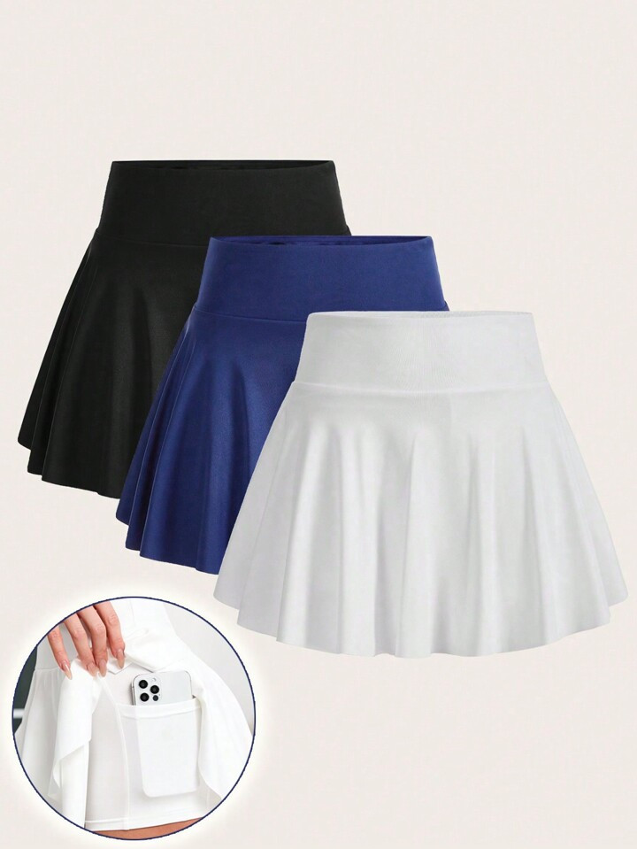 SHEIN Sport Gameset Women's Solid Color Sports Skort | SHEIN