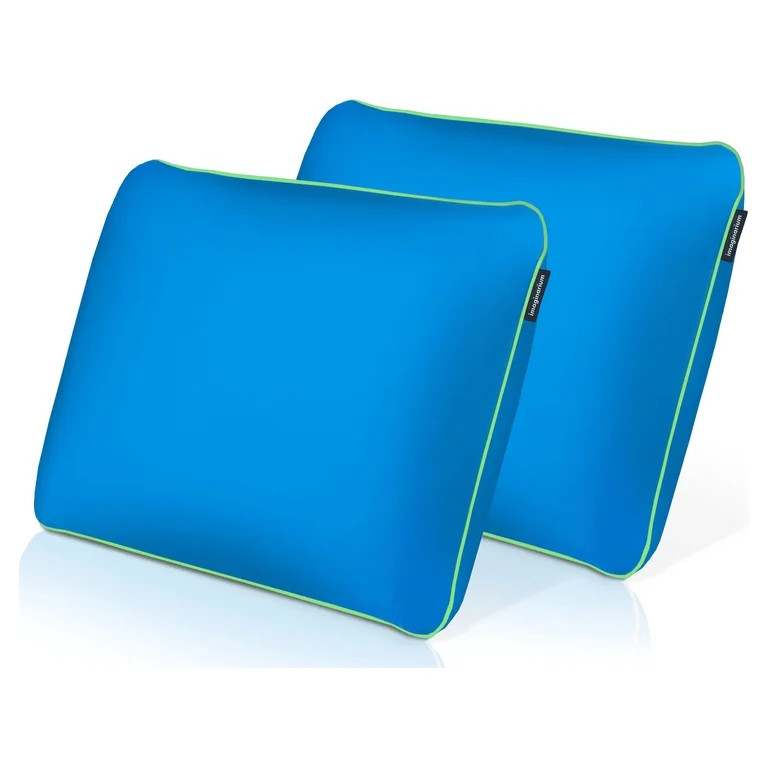 Memory Foam Fun Pillow with Cool-to-the-Touch Cover, Standard/Queen, Cosmic Blue, 2 Pack | Walmart (US)