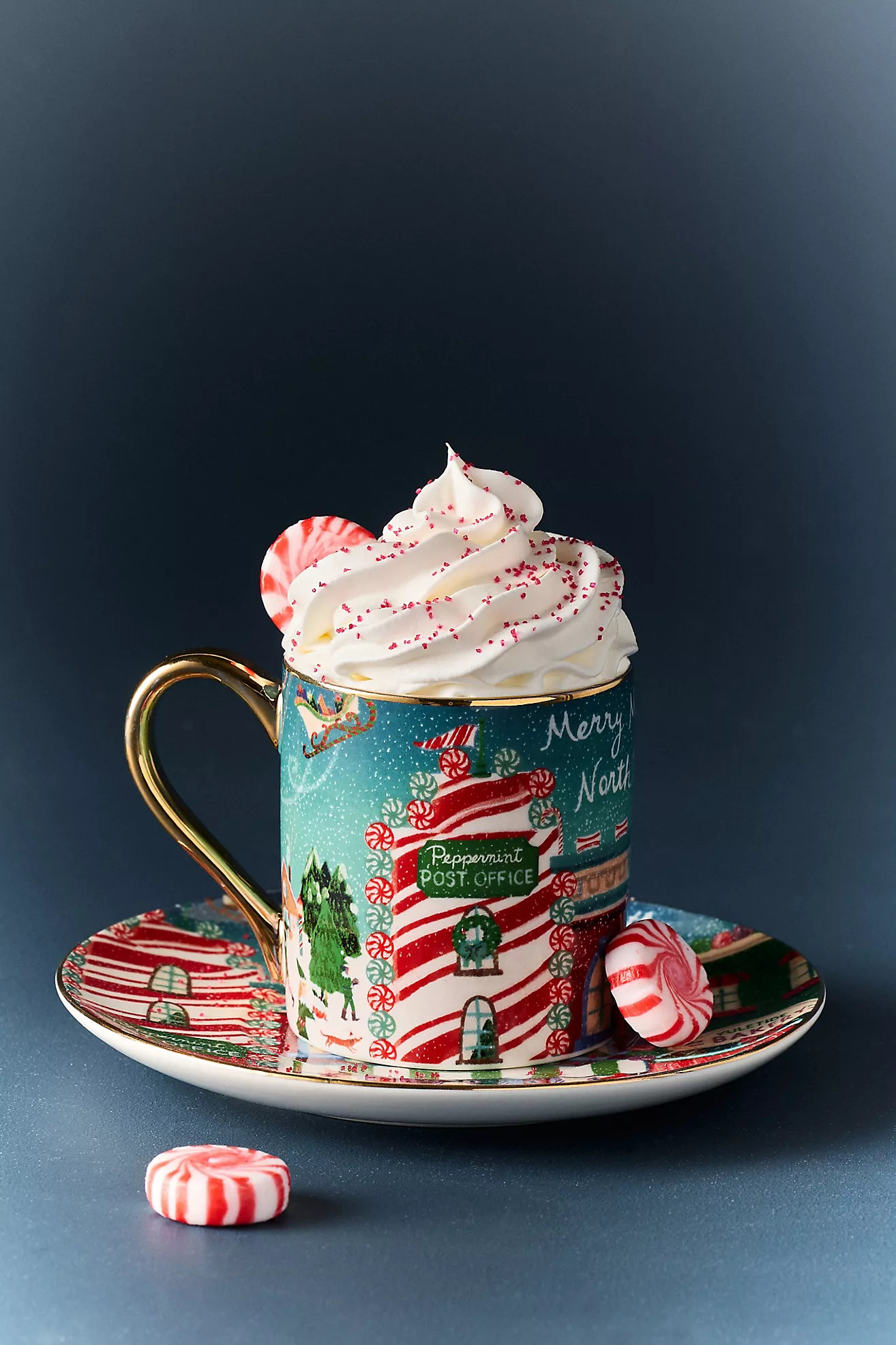Holiday in the City Stoneware Espresso Cup & Saucer | Anthropologie (US)