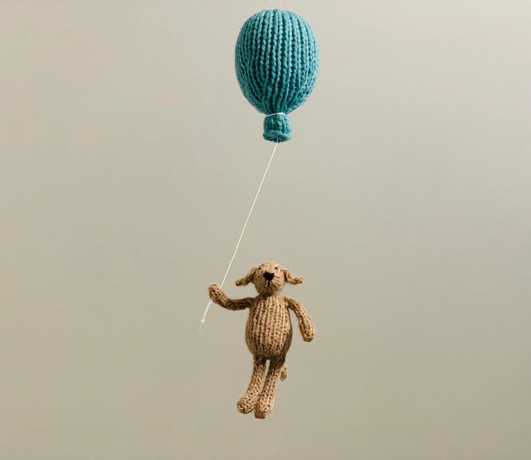 Golden Retriever Baby Mobile, Knit Dog Nursery Decor, Gender Neutral Natural Fiber Baby Room Art | Etsy (US)