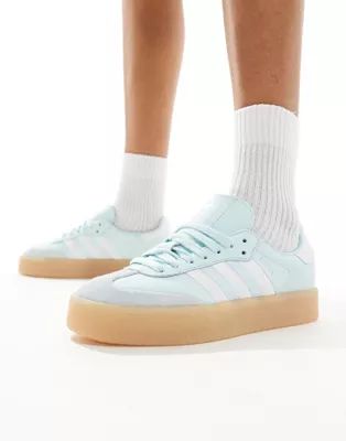 adidas Originals Sambae sneakers in light blue and white with gum sole | ASOS | ASOS (Global)