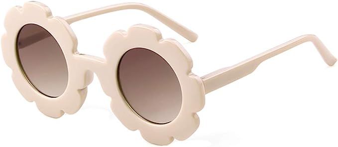 Kids Sunglasses Round Flower UV400 Protection Colorful Glasses for Children Girl Boy | Amazon (US)