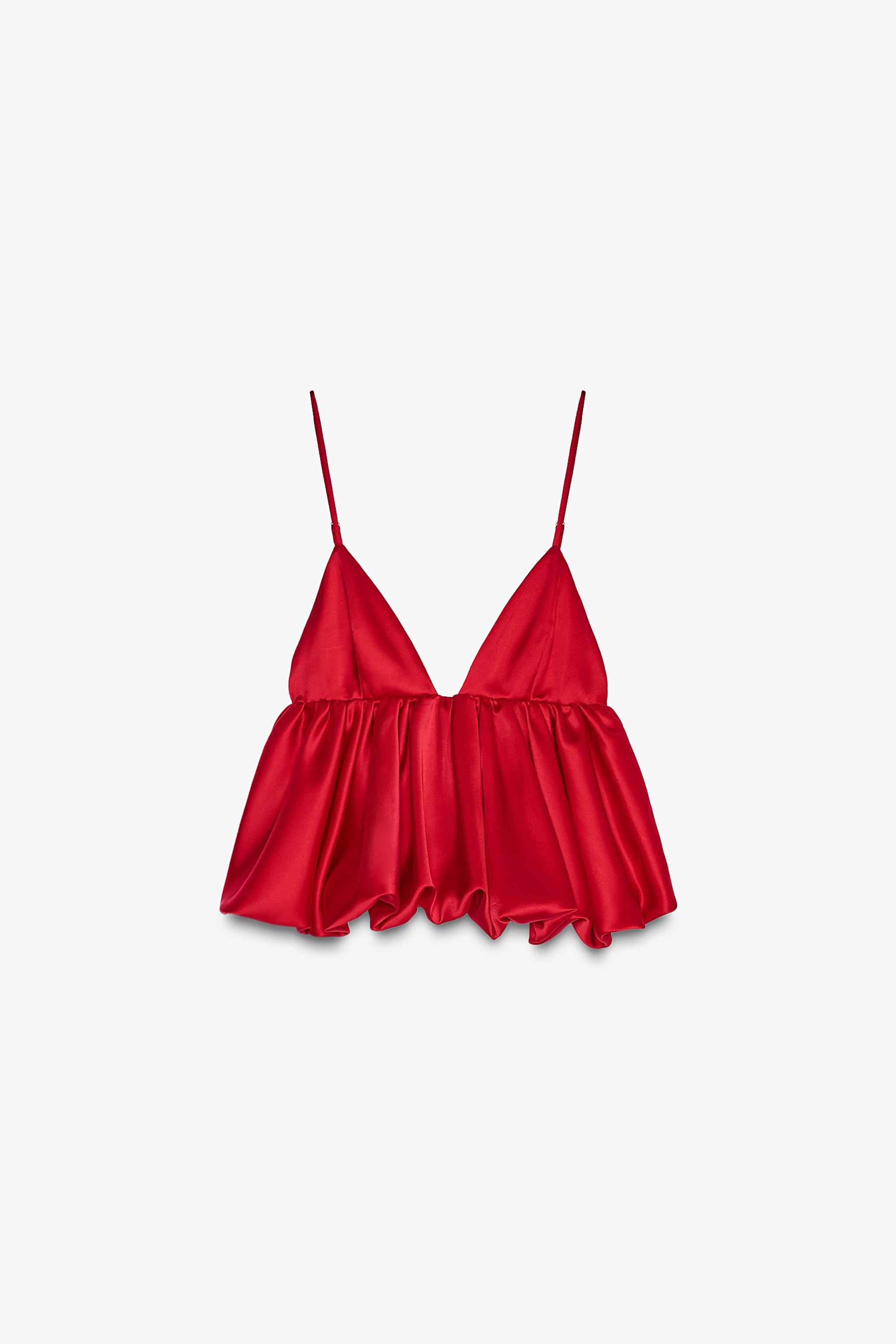 VOLUMINOUS SATIN EFFECT TOP | Zara US