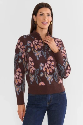 Nancy Brown Floral Sweater | Avara