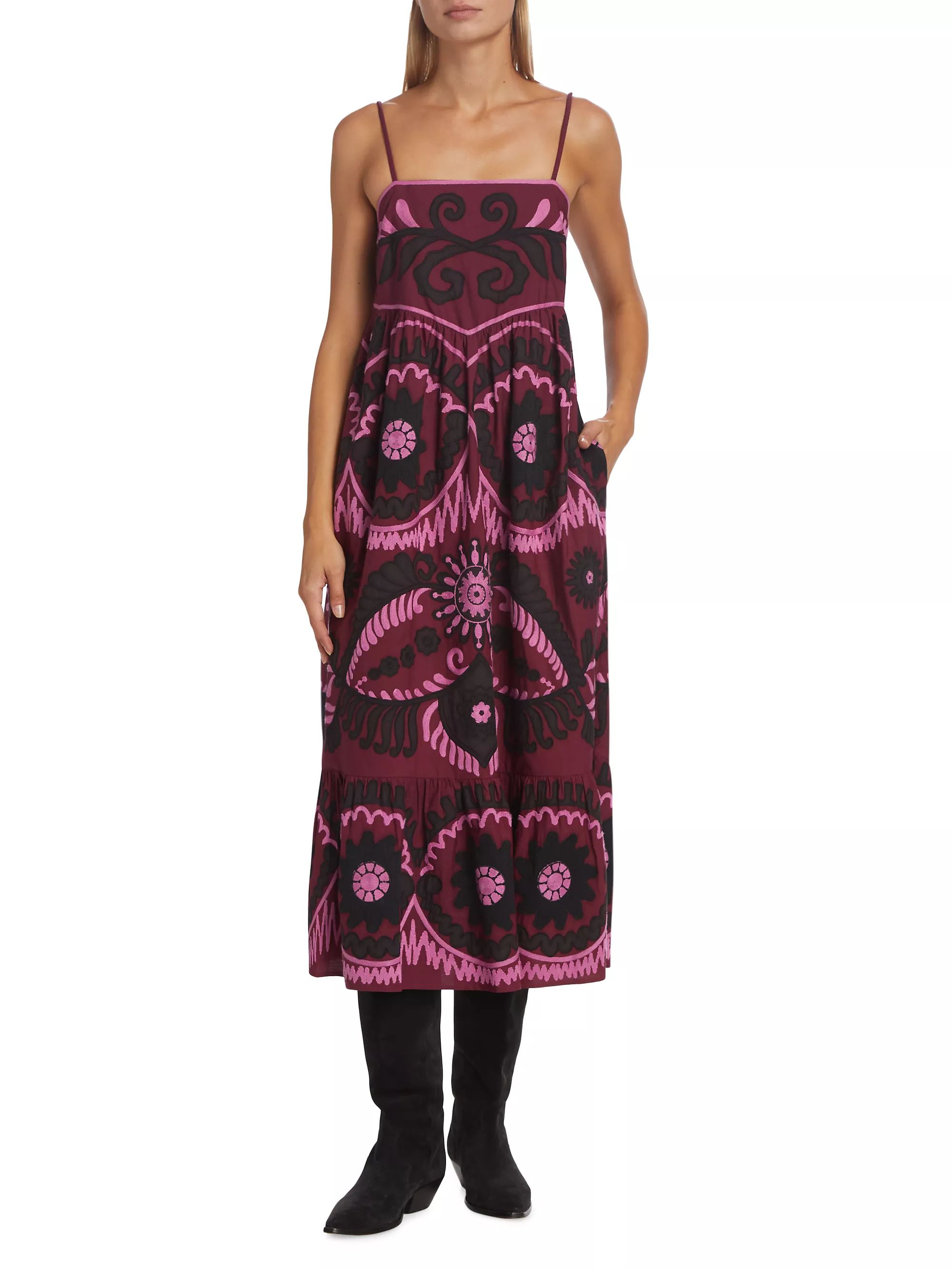 Charlough Geometric Tiered Midi-Dress | Saks Fifth Avenue