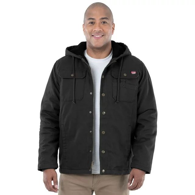 Wrangler Workwear Men's and Big Men's Faux Sherpa-Lined Duck Jacket, Sizes S-3XL | Walmart (US)
