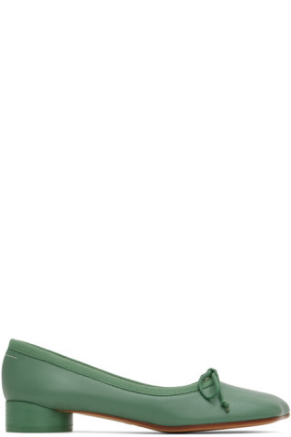 Green Anatomic Ballerina Flats | SSENSE