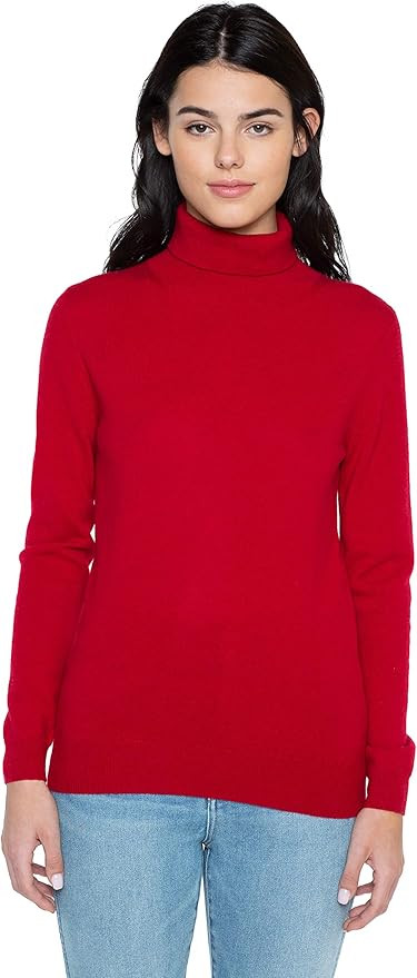 JENNIE LIU Women's 100% Pure Cashmere Long Sleeve Pullover Turtleneck Sweater | Amazon (US)