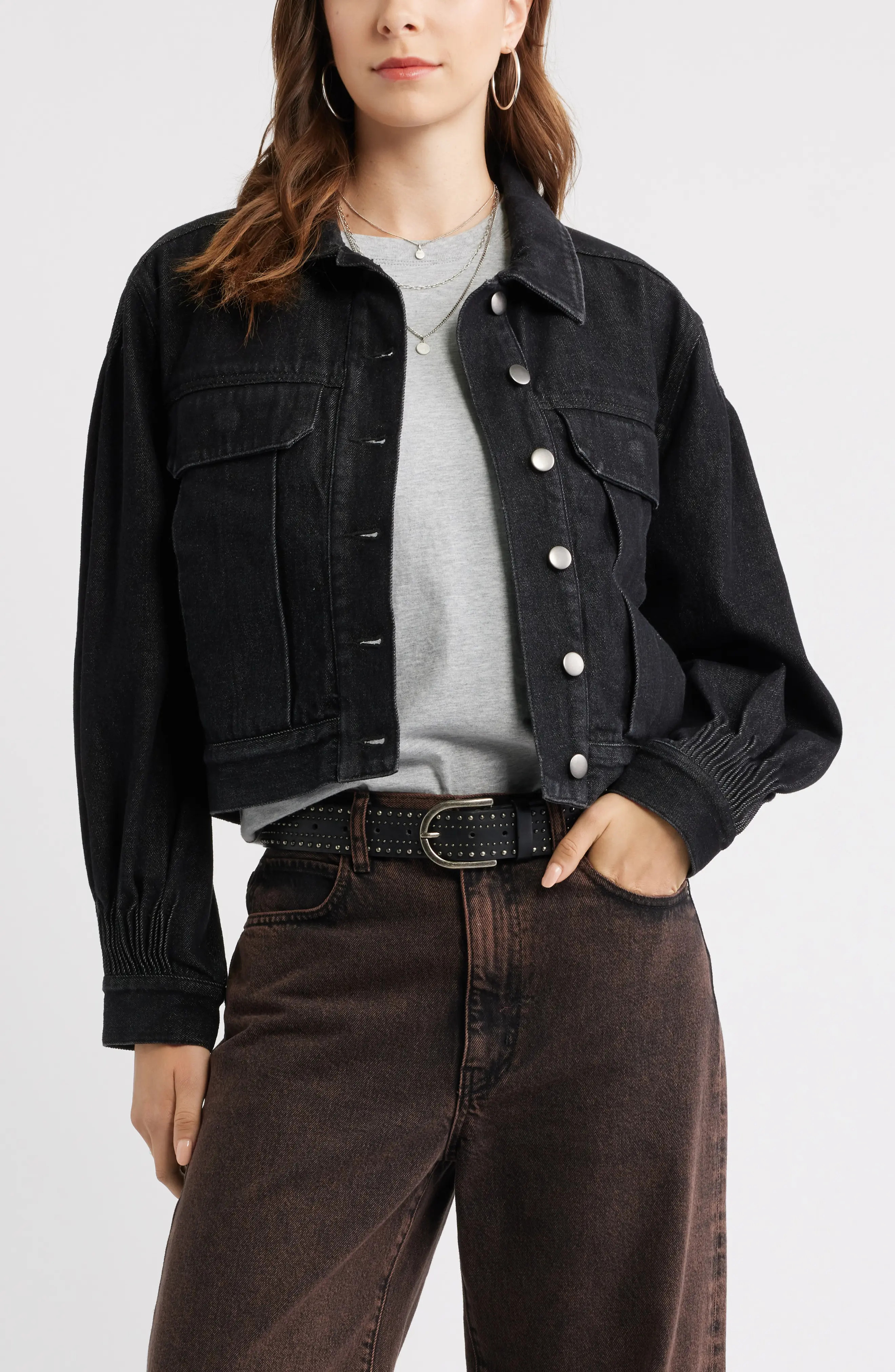 Pintucked Denim Jacket (Women) | Nordstrom | Nordstrom