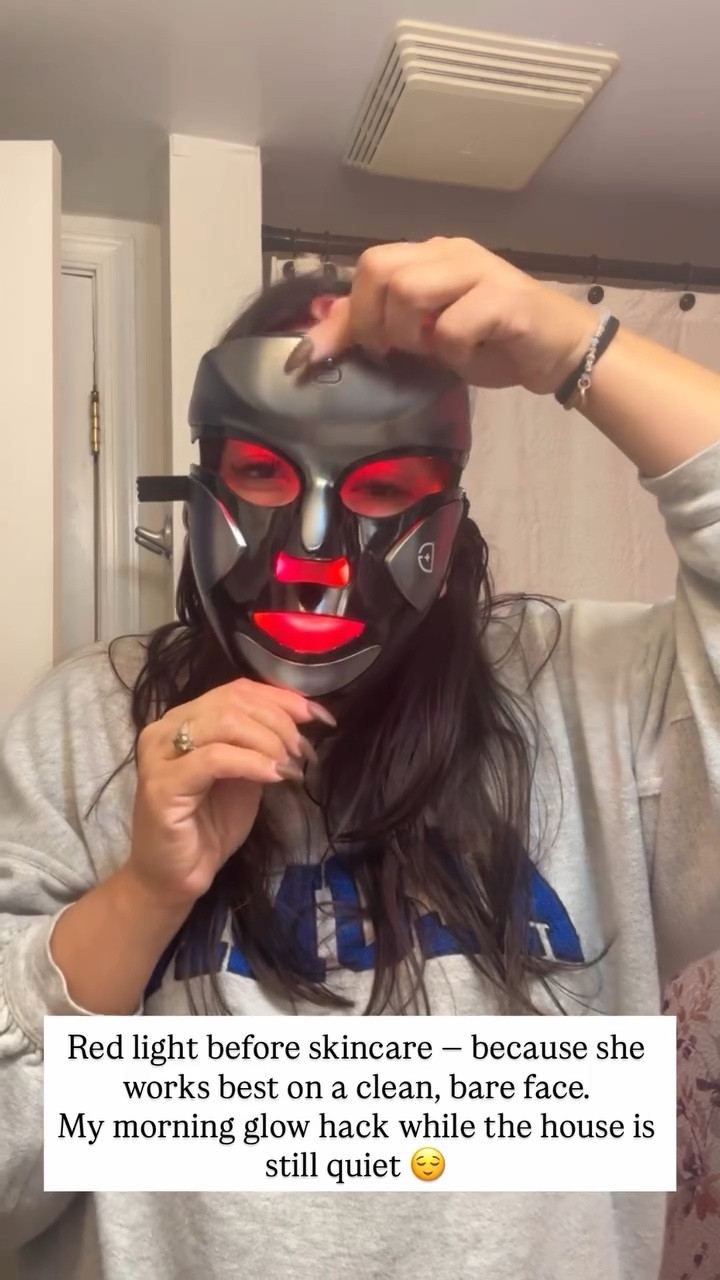 Red light before skincare — because she works best on a clean, bare face.
My morning glow hack while the house is still quiet 😌 there’s definitely going to be sales coming up for LTK cyber week and Black Friday sales if you’ve been wanting to try. 

#LTKGiftGuide #LTKCyberWeek #LTKBump