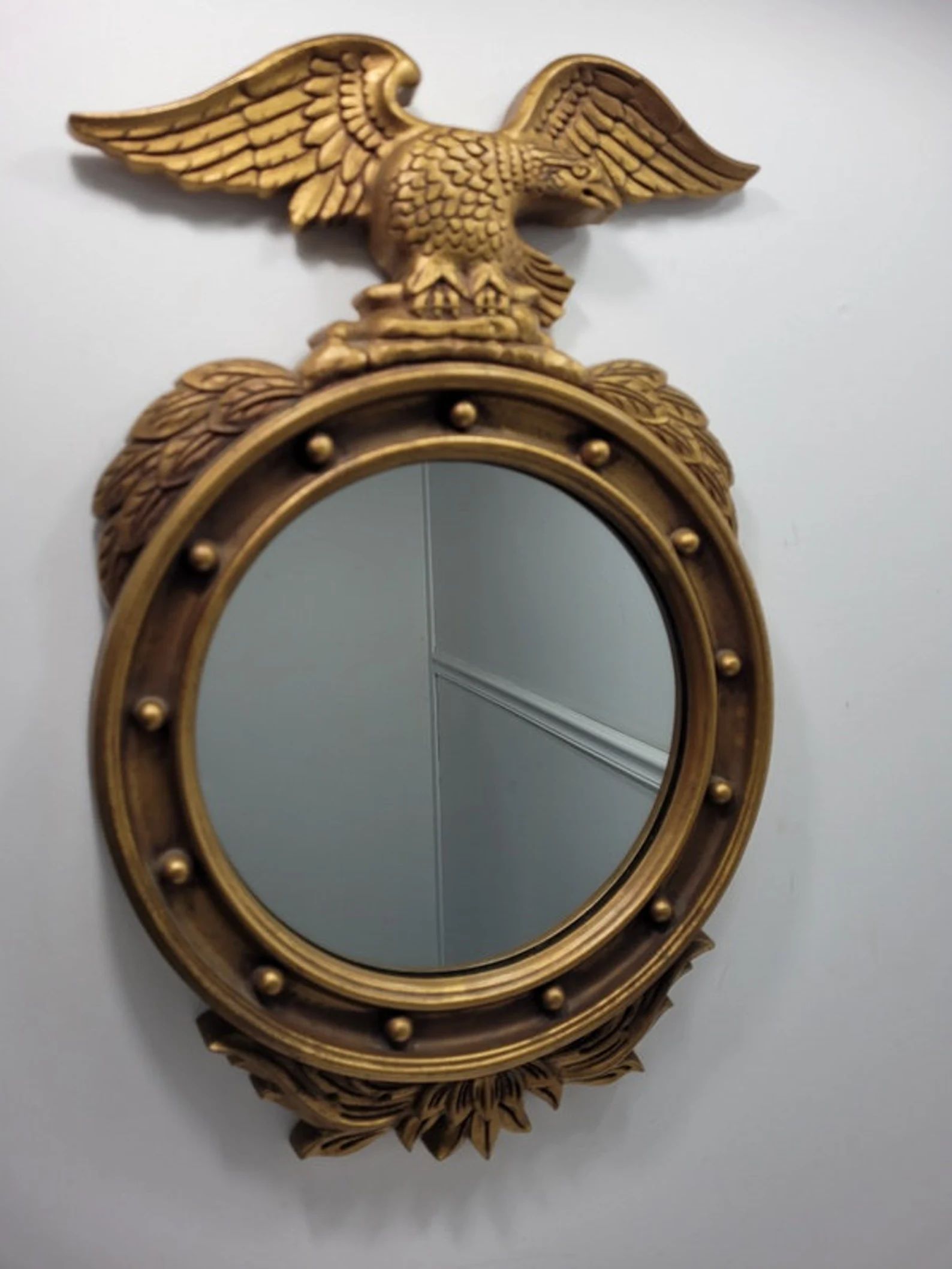 Vintage Neoclassical Wall Mirror American Eagle Motif Hanging Art | Etsy (US)