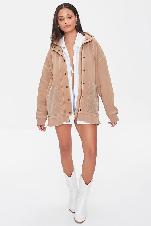 Hooded Slit Zip-Up Jacket | Forever 21 (US)