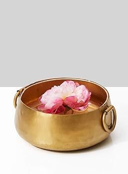 Serene Spaces Living Decorative Gold Iron Handi Bowl, Large Centerpiece Bowl - Traditional Indian... | Amazon (US)