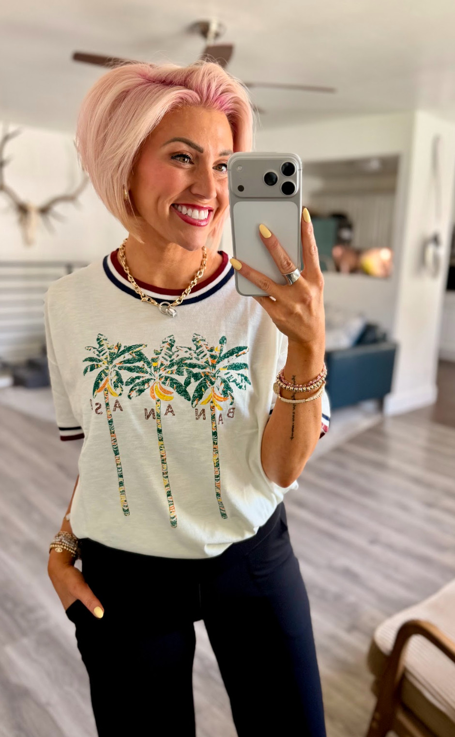 Loving the vibes of this boyfriend tee! Top: Small // Pants: Small  

 #LTKxAerie #LTKootd #LTKSaleAlert