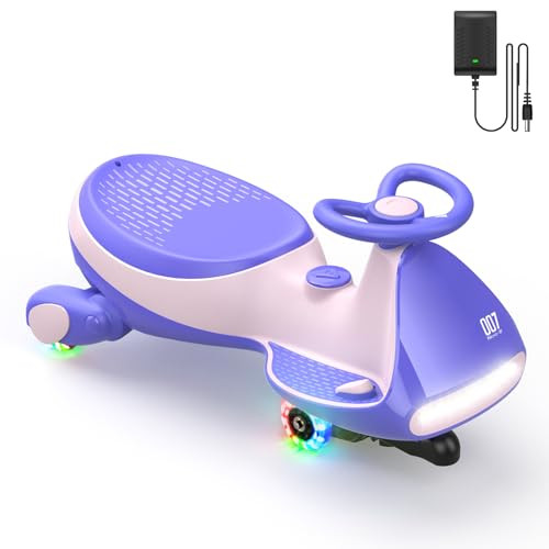 FanttikRide N7 Pro Electric Wiggle Car with Pedal, Rechargeable Battery, CyberWiggle, 2 in 1 Swing Car, 2 Speeds Max 4 Mph, Anti-Rollover, Flashing Wheels, Bluetooth, for Ages 3 and Up, 150 Lbs, Pink | Amazon (US)