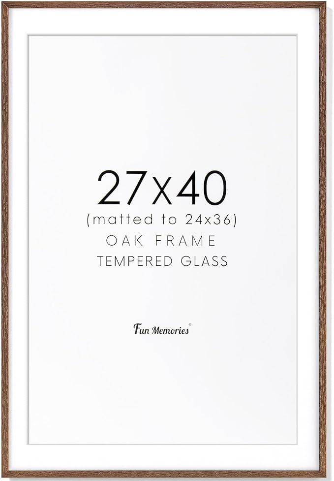 Amazon.com - 27x40 Picture Frame, Solid Oak Wood 27x40 Poster Frame for Wall, 27 x 40 Frame with ... | Amazon (US)