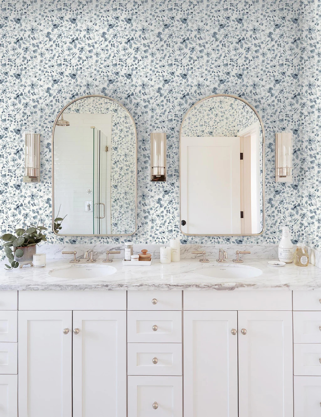 Rylee + Cru Blue Floral Wallpaper | Lulu and Georgia 