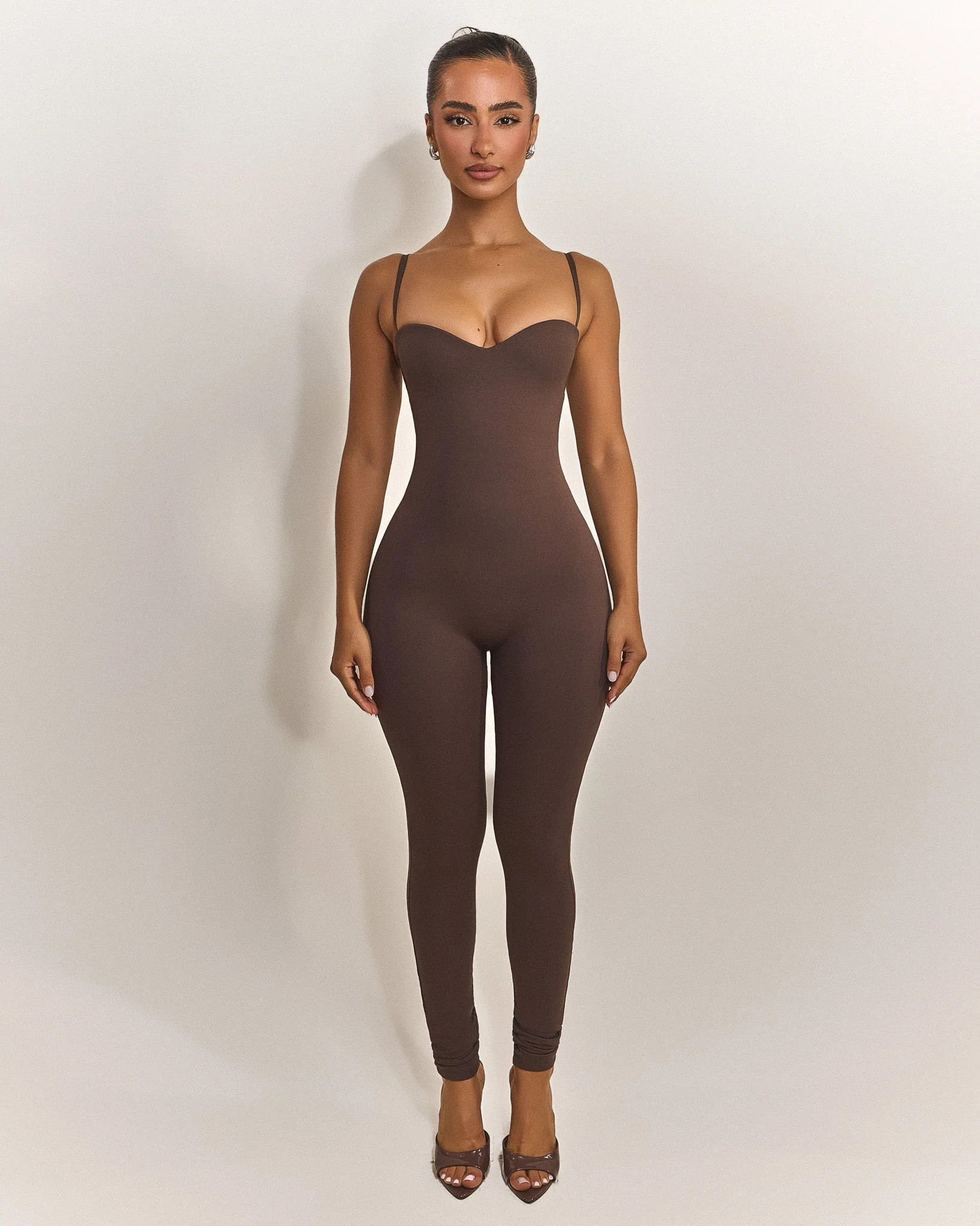 The Sculpt Jumpsuit in Brown | Mars The Label