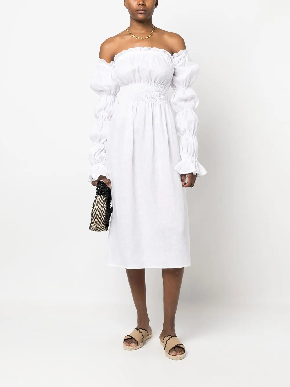 Sleeper Michelin off-shoulder Midi Dress - Farfetch | Farfetch Global