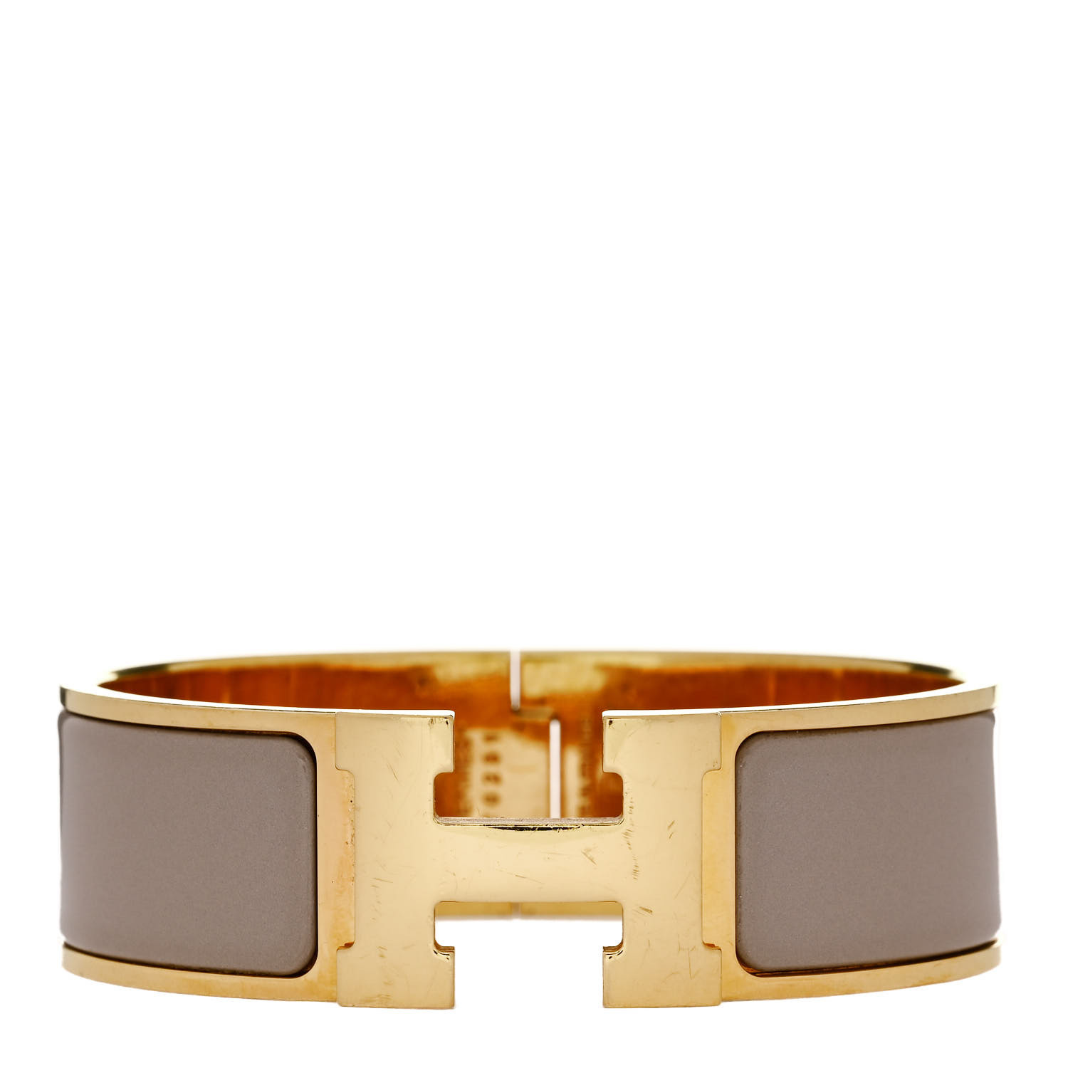 Enamel Wide Clic Clac H Bracelet PM Marron Glace | FASHIONPHILE (US)