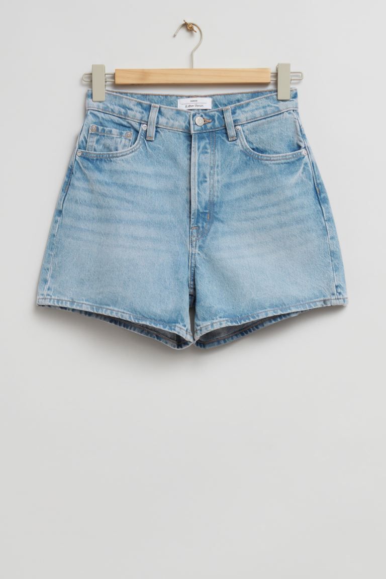 High-Waist Denim Shorts - Light Blue - Ladies | H&M GB | H&M (UK, MY, IN, SG, PH, TW, HK)