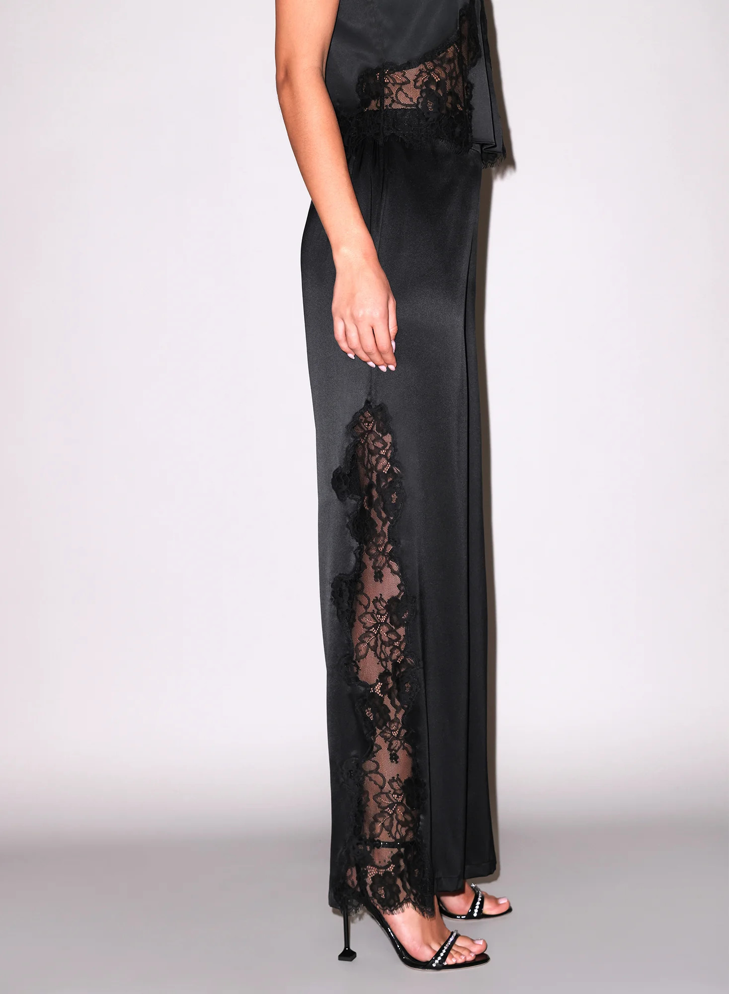 Black Juliet Silk & Lace Pant | Fleur du Mal | Fleur du Mal