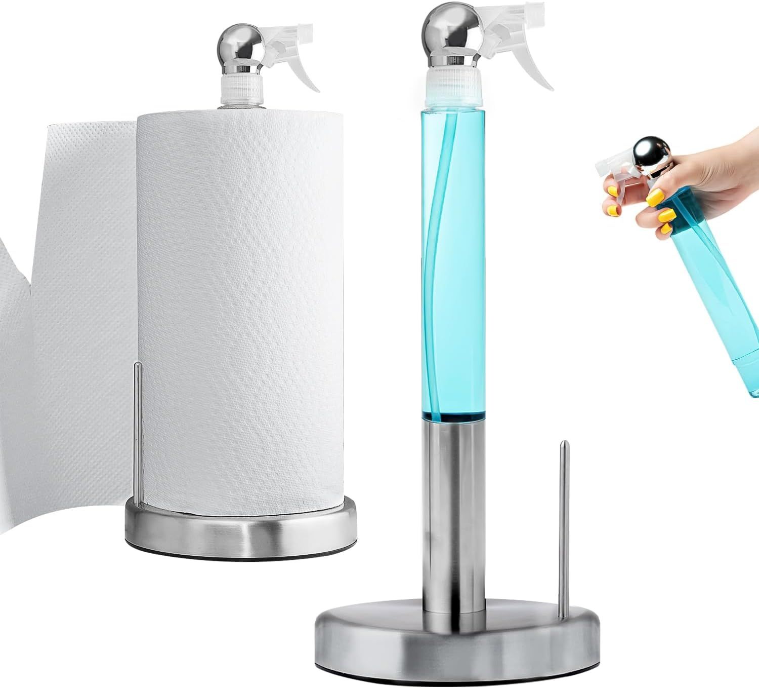 Everyday Solution Paper Towel Holder with 7oz Spray Bottle - Aesthetic Kitchen Countertop Sprayer... | Amazon (US)