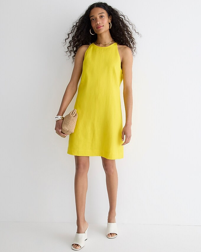 Maxine high-neck shift dress in linen | J. Crew US