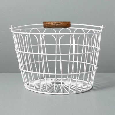 Wire Easter Basket with Handle White - Hearth & Hand™ with Magnolia | Target