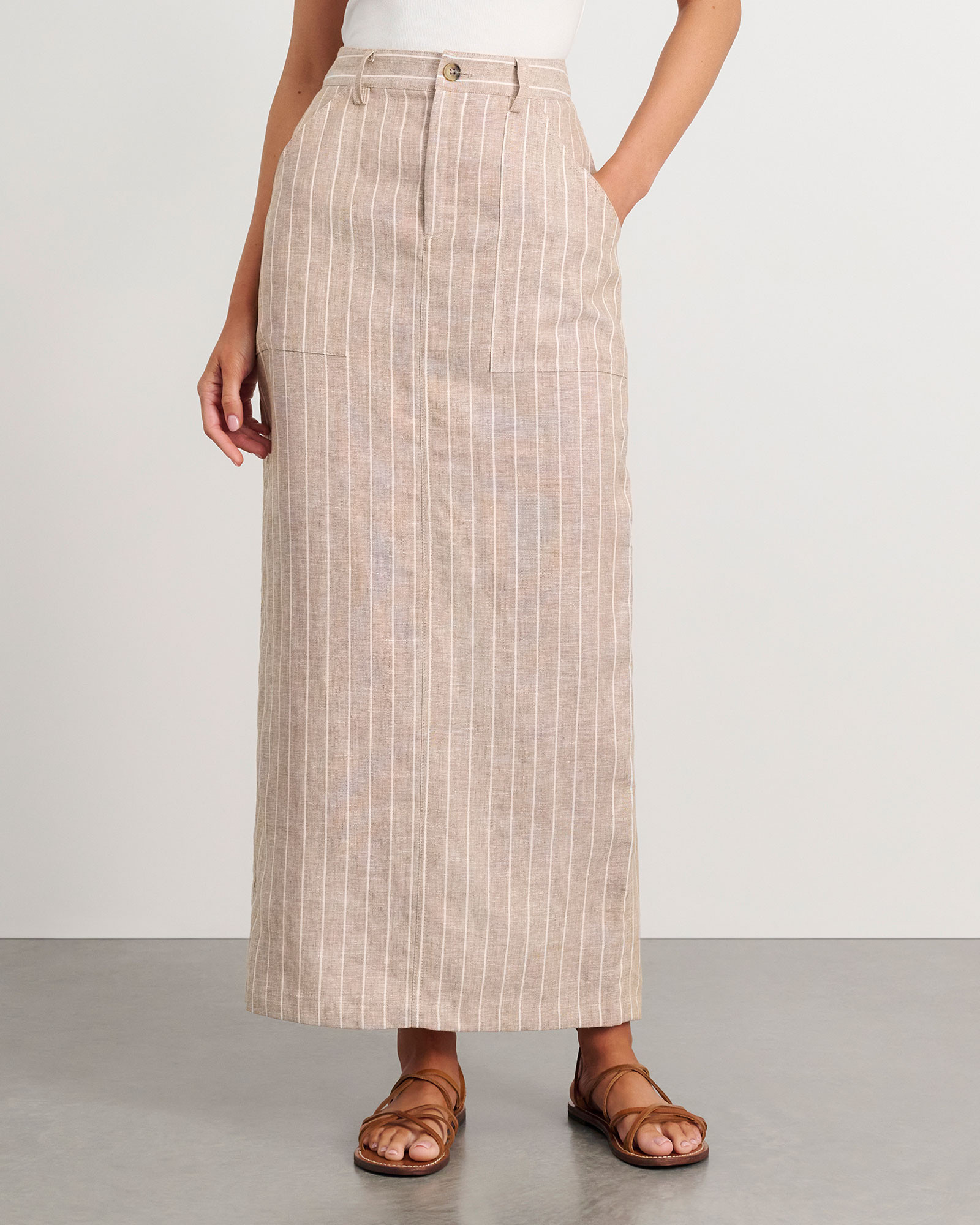 Sabine Linen Stripe Skirt | JAG (Australia & New Zealand)