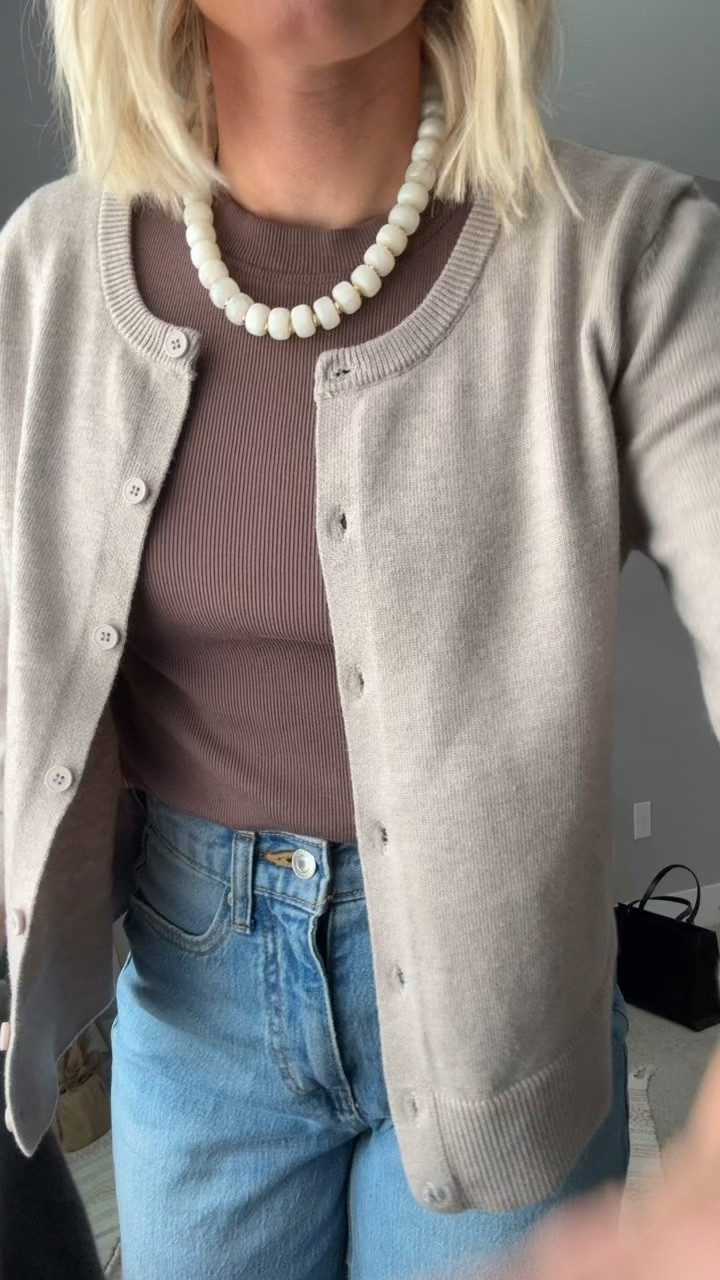 This cardigan from Amazon is very similar to my Quince cashmere cardigan but it’s half the price! 
Cardigan- small
Top- xs
Jeans-0

#LTKootd #LTKPetite #LTKOver40
