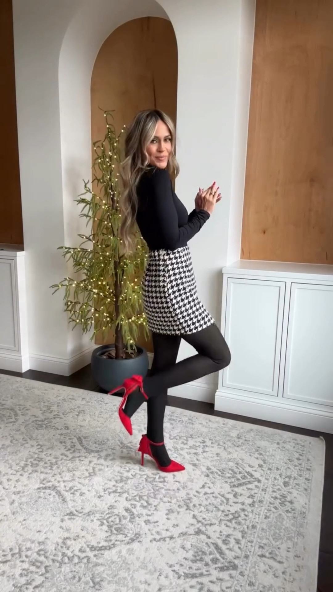 

A classic winter outfit idea perfect for holiday parties. Love the timeless combination of black red and white! Added fleece lined tights for warmth. Love the pops of red for a festive holiday outfit!

#holidayoutfitideas #winteroutfitinspo

#LTKFindsUnder50 #LTKHoliday #LTKSaleAlert