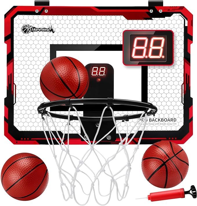 Hommtina Basketball Hoop Indoor with Electronic Scoreboard Mini Basketball Hoop with 3 Balls, In... | Amazon (US)