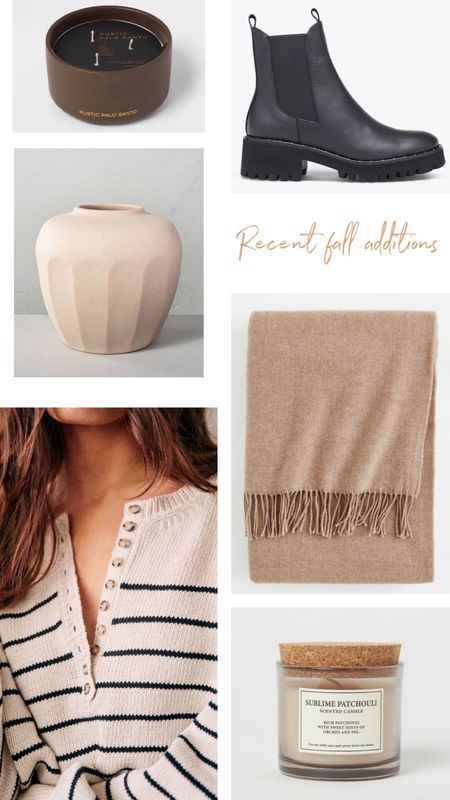 Recent fall additions 🍂 

My color pallet for fall is mainly ivory, taupe, beige, camel, deep brown & black. The exact blanket I have is out of stock, so I linked something similar.  I’m loving these two affordable candles! 

#LTKunder50 #LTKhome #LTKSeasonal