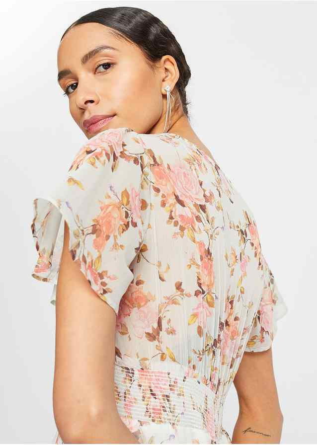 Geblümtes Midikleid mit Volants | Bonprix DE