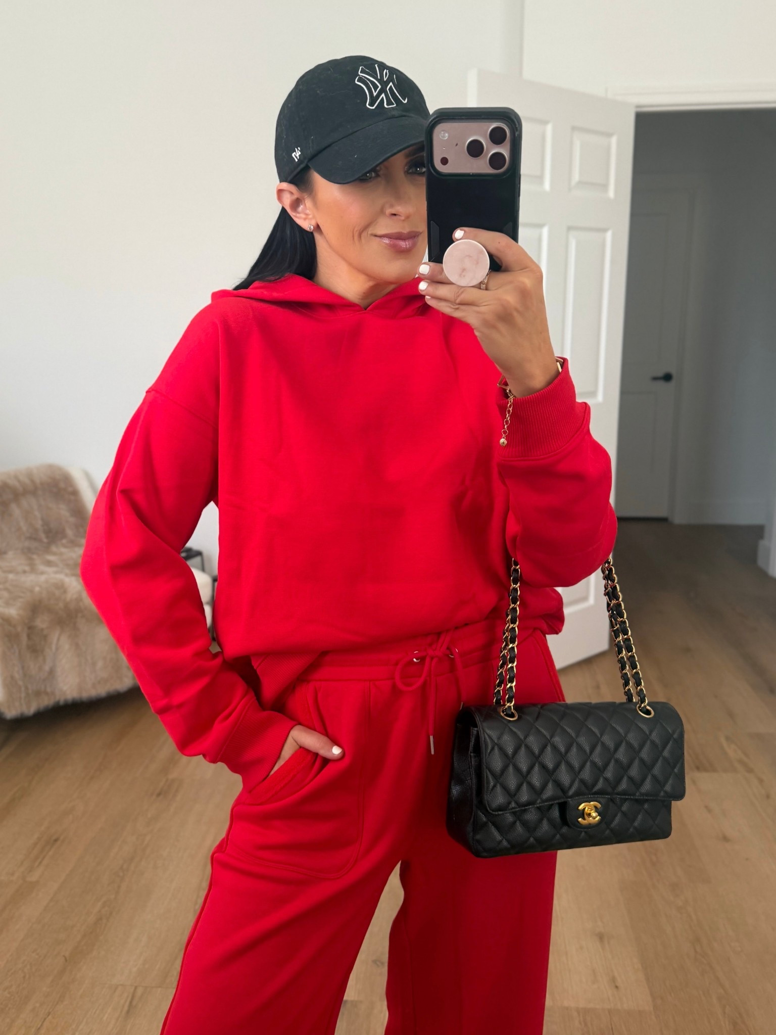 Splendid Goldie sweatpants wearing size medium but should’ve ordered size small. Splendid Goldie Hoodie wearing size medium but should’ve ordered size small. 
