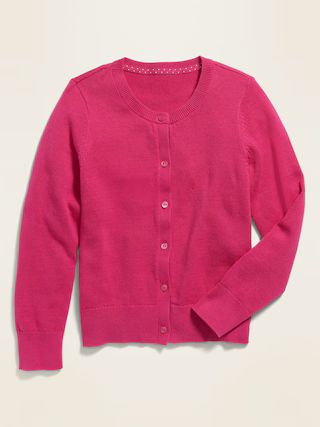 School Uniform Button-Front Cardigan for Girls | Old Navy (US)