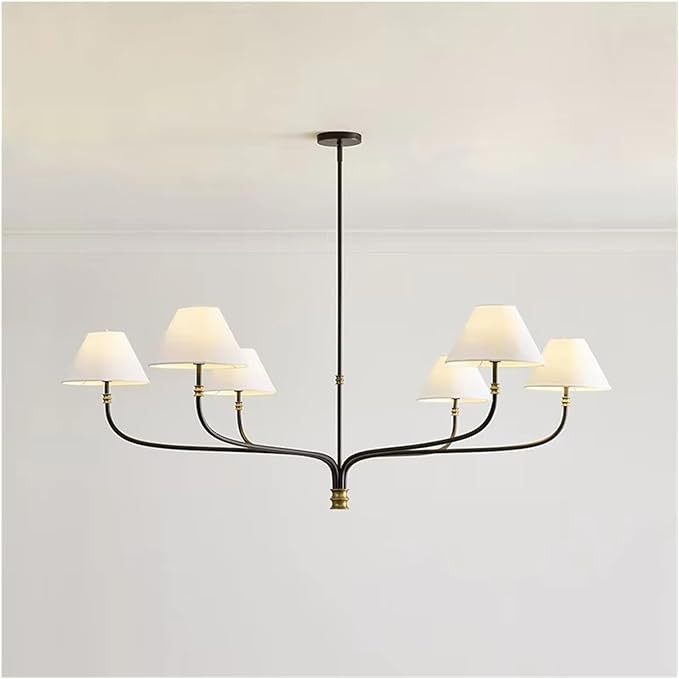 Round Chandelier Fabric Branch lamp Minimalist French Decorative Lamp Hall Bedroom Study Decorati... | Amazon (CA)