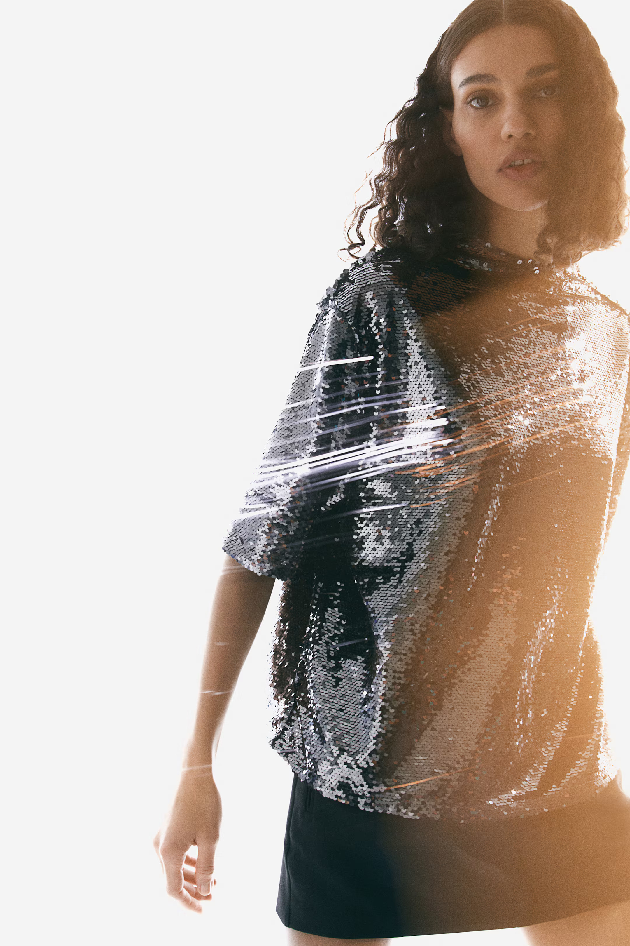 Paillettenshirt - Silberfarben - Ladies | H&M AT | H&M (DE, AT, CH, NL, FI)