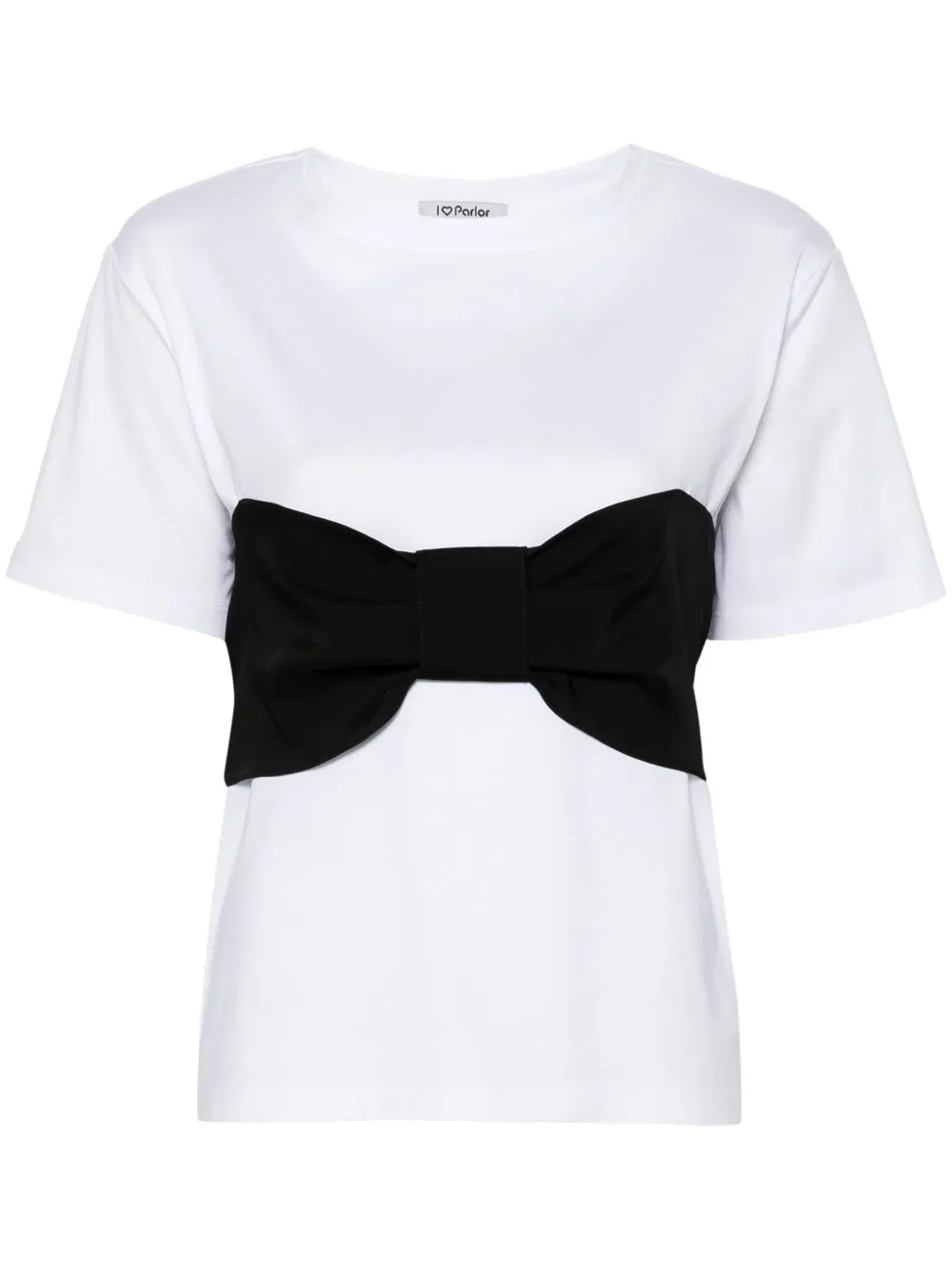 Parlor oversize-bow T-shirt | White | FARFETCH | Farfetch Global