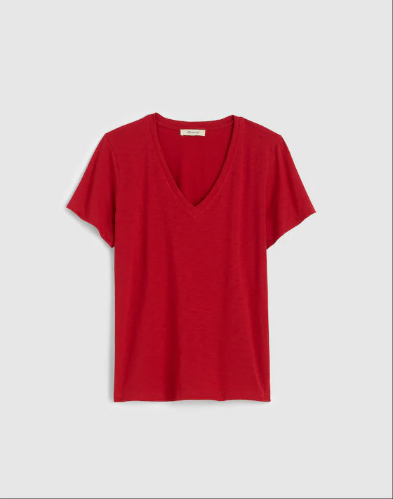 The Easy Crop V-Neck Tee in Soft Slub | Madewell